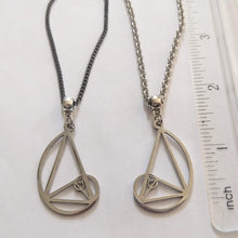 Load image into Gallery viewer, Fibonacci Sequence Necklace on Silver Rolo Chain, Mens Jewelry