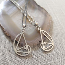 Load image into Gallery viewer, Fibonacci Sequence Necklace on Silver Rolo Chain, Mens Jewelry