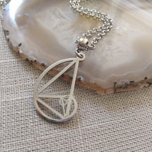 Load image into Gallery viewer, Fibonacci Sequence Necklace on Silver Rolo Chain, Mens Jewelry