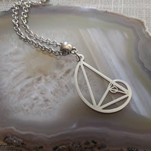 Load image into Gallery viewer, Fibonacci Sequence Necklace on Silver Rolo Chain, Mens Jewelry