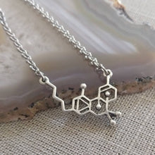 Load image into Gallery viewer, THC Molecule Necklace, Jewelry for Stoners Potheads, Marijuana Necklace
