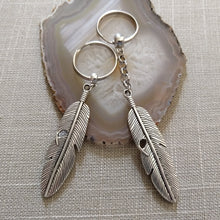 Load image into Gallery viewer, Feather Keychain, Backpack or Purse Charm, Zipper Pull, Mens Accessories