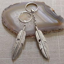 Load image into Gallery viewer, Feather Keychain, Backpack or Purse Charm, Zipper Pull, Mens Accessories