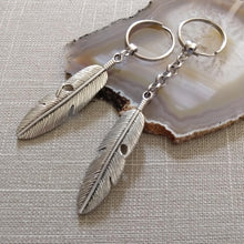Load image into Gallery viewer, Feather Keychain, Backpack or Purse Charm, Zipper Pull, Mens Accessories