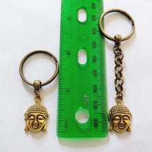 Load image into Gallery viewer, Antigue Gold Buddha Keychain Key Ring or Zipper Pull - Buddhist Keychain