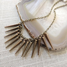 Load image into Gallery viewer, Bronze Spike Necklace on Cable Chain - Layering Jewelry