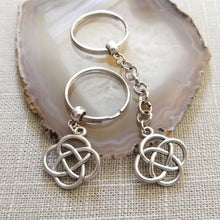 Load image into Gallery viewer, Celtic Knot Triquetra Keychain or Zipper Pull, Irish Gaelic Gufts