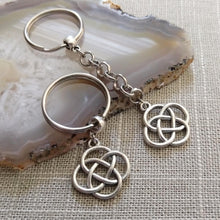 Load image into Gallery viewer, Celtic Knot Triquetra Keychain or Zipper Pull, Irish Gaelic Gufts