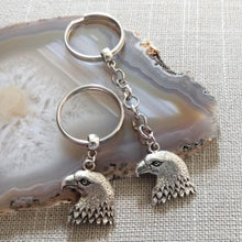 Load image into Gallery viewer, Silver American Eagle Keychain, Key Ring, Zipper Pull, Purse or Backpack Charm