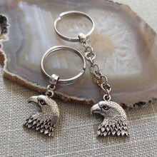 Load image into Gallery viewer, Silver American Eagle Keychain, Key Ring, Zipper Pull, Purse or Backpack Charm