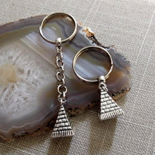 Load image into Gallery viewer, Pyramid Keychain Key Ring or Zipper Pull, Egyptian Backpack or Purse Charm