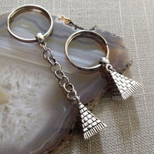 Load image into Gallery viewer, Pyramid Keychain Key Ring or Zipper Pull, Egyptian Backpack or Purse Charm