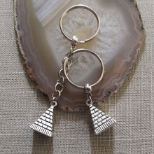 Load image into Gallery viewer, Pyramid Keychain Key Ring or Zipper Pull, Egyptian Backpack or Purse Charm