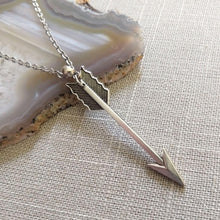 Load image into Gallery viewer, Arrow Necklace on Silver Cable Chain, Mens Jewelry