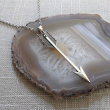 Load image into Gallery viewer, Arrow Necklace on Silver Cable Chain, Mens Jewelry