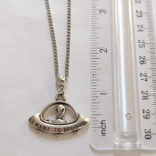 Load image into Gallery viewer, UFO Alien Spaceship Necklace on Silver Curb Chain, Mens Jewelry
