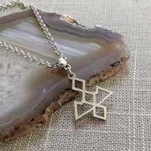 Load image into Gallery viewer, Twin Peaks Owl Cave Necklace on Silver Rolo Chain