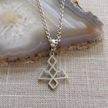 Load image into Gallery viewer, Twin Peaks Owl Cave Necklace on Silver Rolo Chain