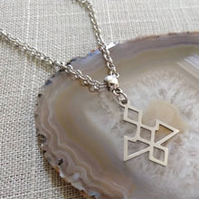 Load image into Gallery viewer, Twin Peaks Owl Cave Necklace on Silver Rolo Chain