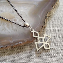 Load image into Gallery viewer, Twin Peaks Owl Cave Necklace on Gunmetal Curb Chain