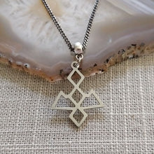 Load image into Gallery viewer, Twin Peaks Owl Cave Necklace on Gunmetal Curb Chain