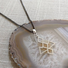 Load image into Gallery viewer, Twin Peaks Owl Cave Necklace on Gunmetal Curb Chain