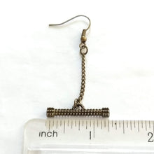 Load image into Gallery viewer, Textured Bar Earrings, Your Choice of Three Lengths, Dangle Drop Chain Earrings