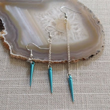 Load image into Gallery viewer, Copy of Silver Spike Earrings - Spike Earrings / Silver Earrings / Dangle Earrings / Long Earrings / Chain Earrings / Bohemian Jewelry