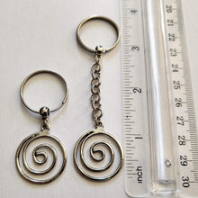 Load image into Gallery viewer, Spiral Keychain, Silver Backpack or Purse Charm, Zipper Pull, Key Fob Lanyards