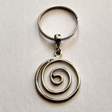 Load image into Gallery viewer, Spiral Keychain, Silver Backpack or Purse Charm, Zipper Pull, Key Fob Lanyards