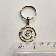 Load image into Gallery viewer, Spiral Keychain, Silver Backpack or Purse Charm, Zipper Pull, Key Fob Lanyards