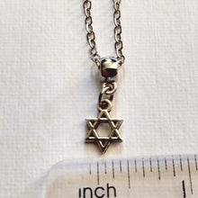 Load image into Gallery viewer, Star of David Necklace, Tiny Silver Jewish Pendant on Your Choice of Three Chains