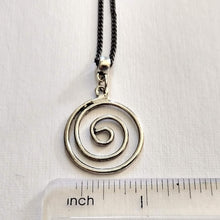 Load image into Gallery viewer, Spiral Necklace on Silver Rolo Chain, Mens Jewelry