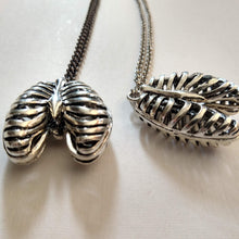Load image into Gallery viewer, Hollow Rib Cage Necklace on Silver Rolo Chain, Mens Jewelry