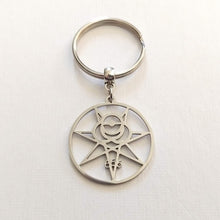 Load image into Gallery viewer, Aleister Crowley 666 Magick Keychain, Backpack or Purse Charm, Zipper Pull