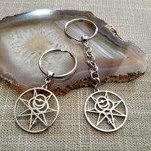 Load image into Gallery viewer, Aleister Crowley 666 Magick Keychain, Backpack or Purse Charm, Zipper Pull
