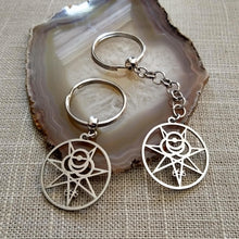 Load image into Gallery viewer, Aleister Crowley 666 Magick Keychain, Backpack or Purse Charm, Zipper Pull