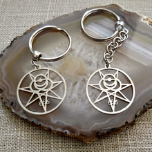 Load image into Gallery viewer, Aleister Crowley 666 Magick Keychain, Backpack or Purse Charm, Zipper Pull