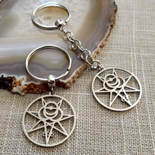 Load image into Gallery viewer, Aleister Crowley 666 Magick Keychain, Backpack or Purse Charm, Zipper Pull