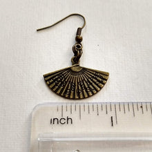 Load image into Gallery viewer, Japanese Fan Earrings, Your Choice of Three Lengths, Dangle Drop Chain Earrings