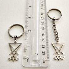 Load image into Gallery viewer, Lucifer's Sigil Keychain, Satanic Backpack or Purse Charm, Zipper Pull