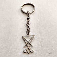 Load image into Gallery viewer, Lucifer's Sigil Keychain, Satanic Backpack or Purse Charm, Zipper Pull
