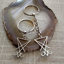 Load image into Gallery viewer, Lucifer's Sigil Keychain, Satanic Backpack or Purse Charm, Zipper Pull