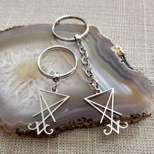 Load image into Gallery viewer, Lucifer's Sigil Keychain, Satanic Backpack or Purse Charm, Zipper Pull