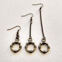 Load image into Gallery viewer, Minimalist Ring Earrings, Your Choice of Three Lengths, Dangle Drop Chain Earrings