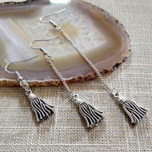 Load image into Gallery viewer, Metal Tassel Earrings, Your Choice of Threee Lengths, Long Dangle Chain Drop