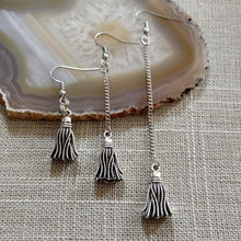 Load image into Gallery viewer, Metal Tassel Earrings, Your Choice of Threee Lengths, Long Dangle Chain Drop
