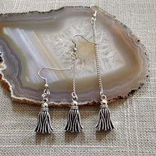 Load image into Gallery viewer, Metal Tassel Earrings, Your Choice of Threee Lengths, Long Dangle Chain Drop