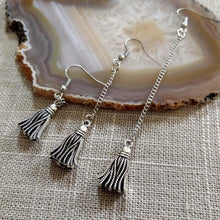 Load image into Gallery viewer, Metal Tassel Earrings, Your Choice of Threee Lengths, Long Dangle Chain Drop