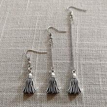 Load image into Gallery viewer, Metal Tassel Earrings, Your Choice of Threee Lengths, Long Dangle Chain Drop